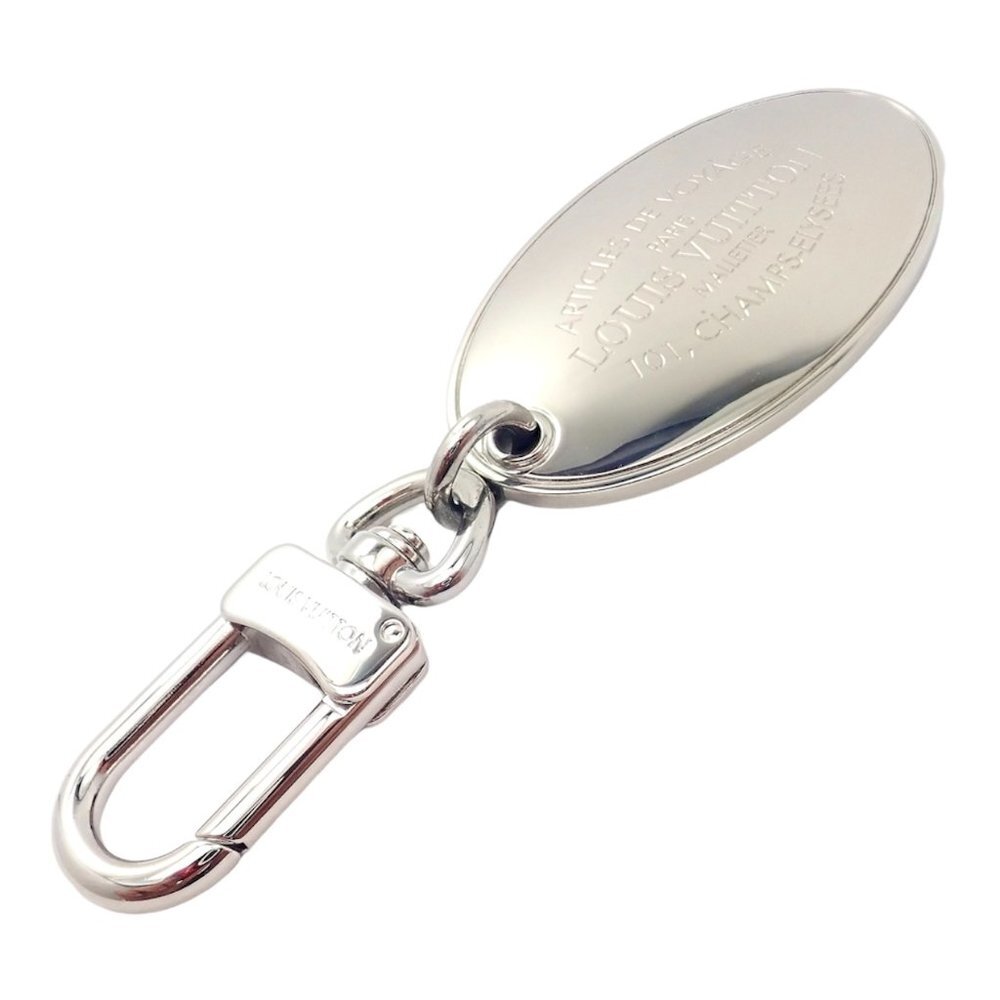Authentic Louis Vuitton LV Large Stainless Steel Luggage Tag Key Chain CK 1100​ - Picture 8 of 9